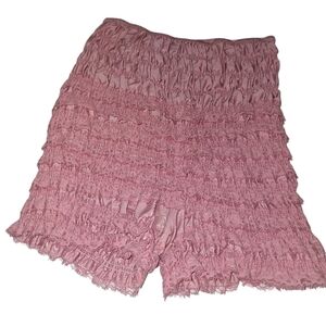 Vintage Malco Modes Rose Mauve Lace Bloomers Granny USA Med Stretchy Ruffles MOD